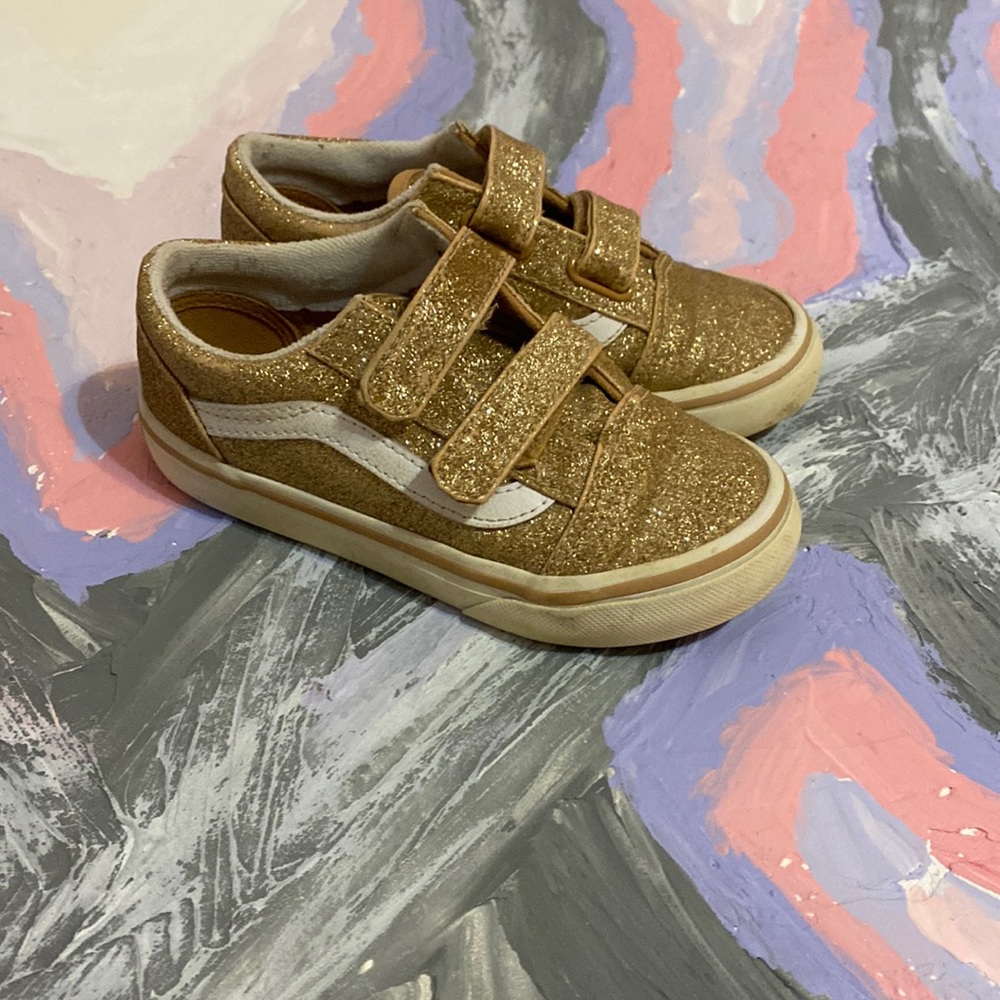 Vans sparkle shoes with Velcro